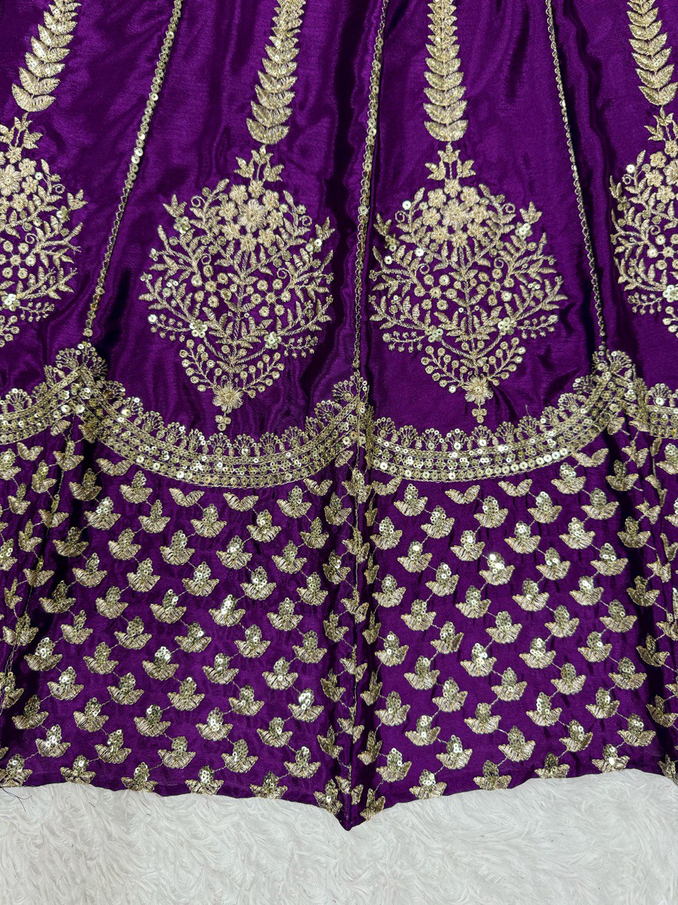 Purple Wedding Wear Silk Lehenga Choli With Duppta