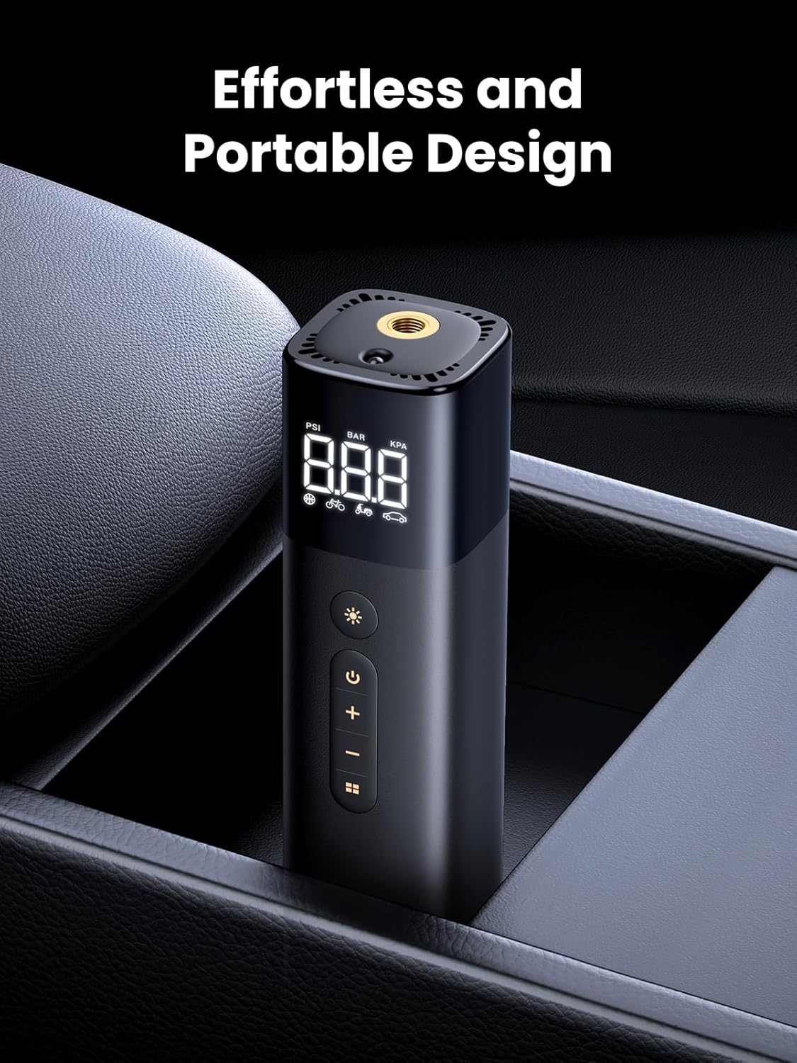 Tyre Inflator Portable Air Pump 150PSI/10.3BAR DC 12V Air Compressor with LED Light, Tire Pressure Detection, Inflate for Car, Bike, Motorcycle, Ball, Air Mattress, Pool Toys