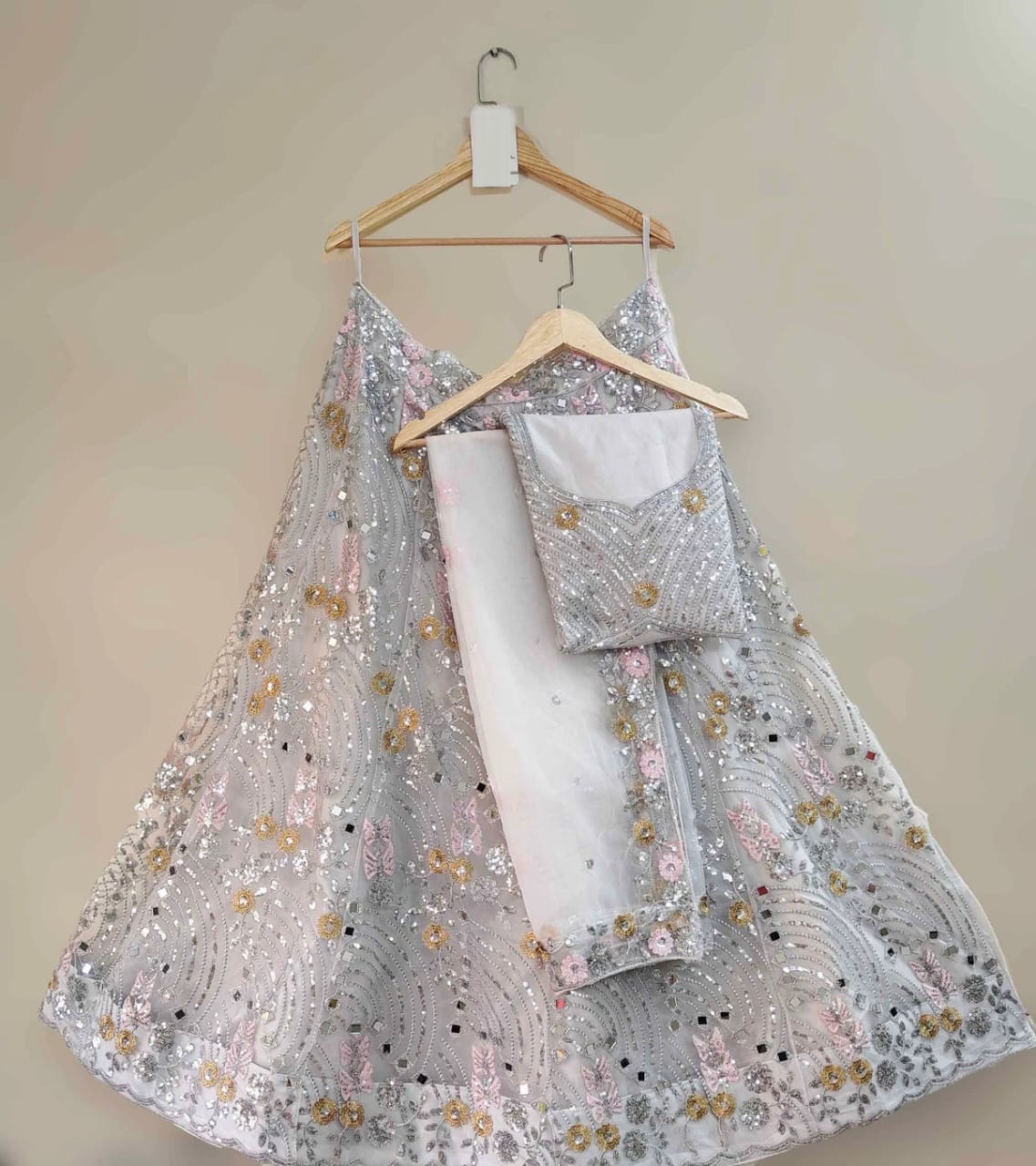 Wedding Wear Designer Soft Net Embroidered Lehenga Choli
