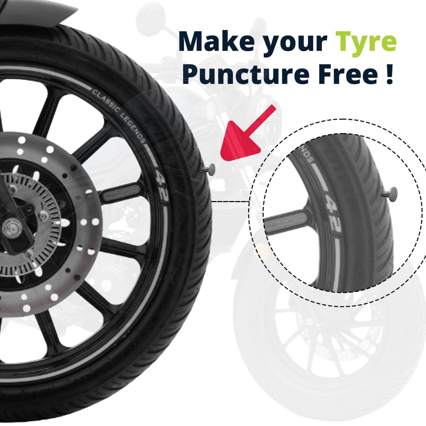 Motorcycle Wheel Vacuum Gun Puncture Tire Repair Kit With Mushroom