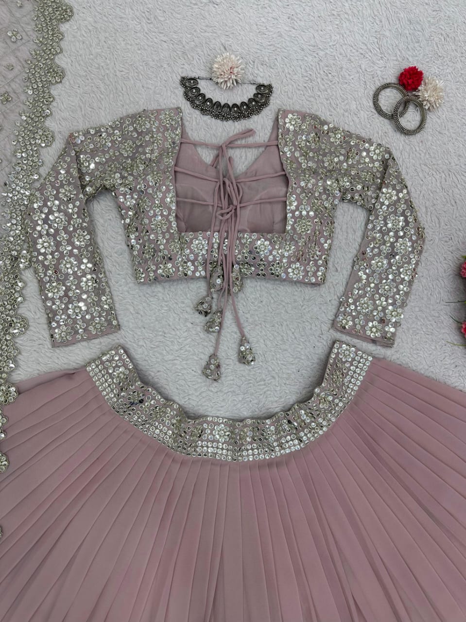 Cool Onion Color Georgette Sequence Work Lehenga Choli