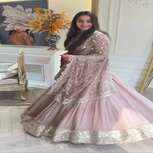 Cool Onion Color Georgette Sequence Work Lehenga Choli