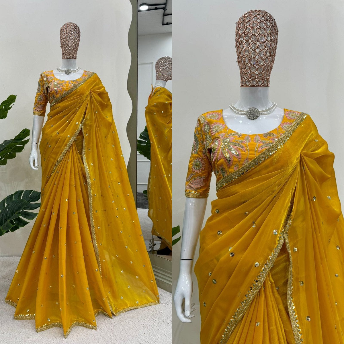 Cherry Color Jimmi Chu Silk Fancy Saree with Heavy Work Blouse